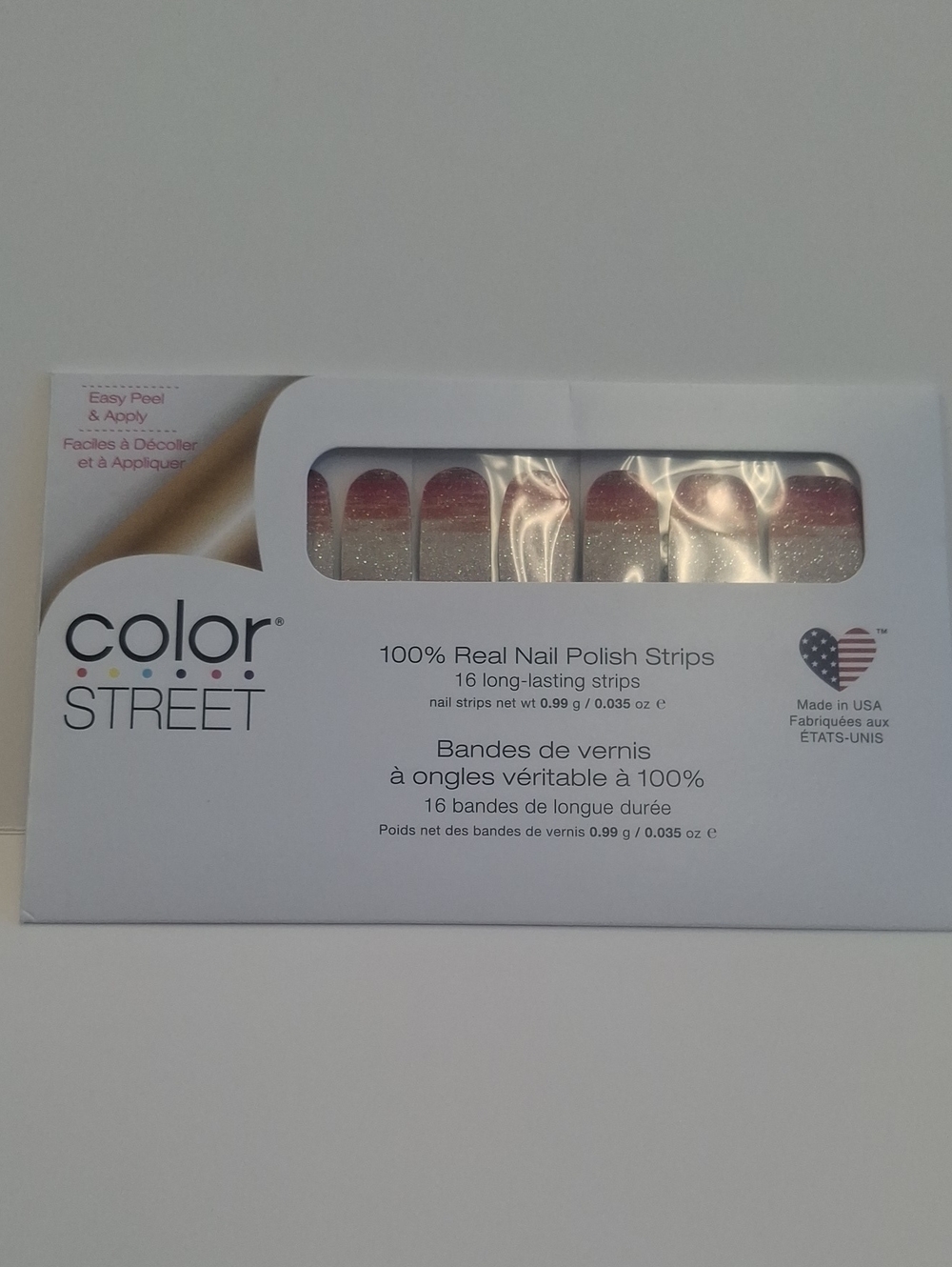 Color Street Pink to Silver Glitter Ombre Nail Strips - Sunset Serenade